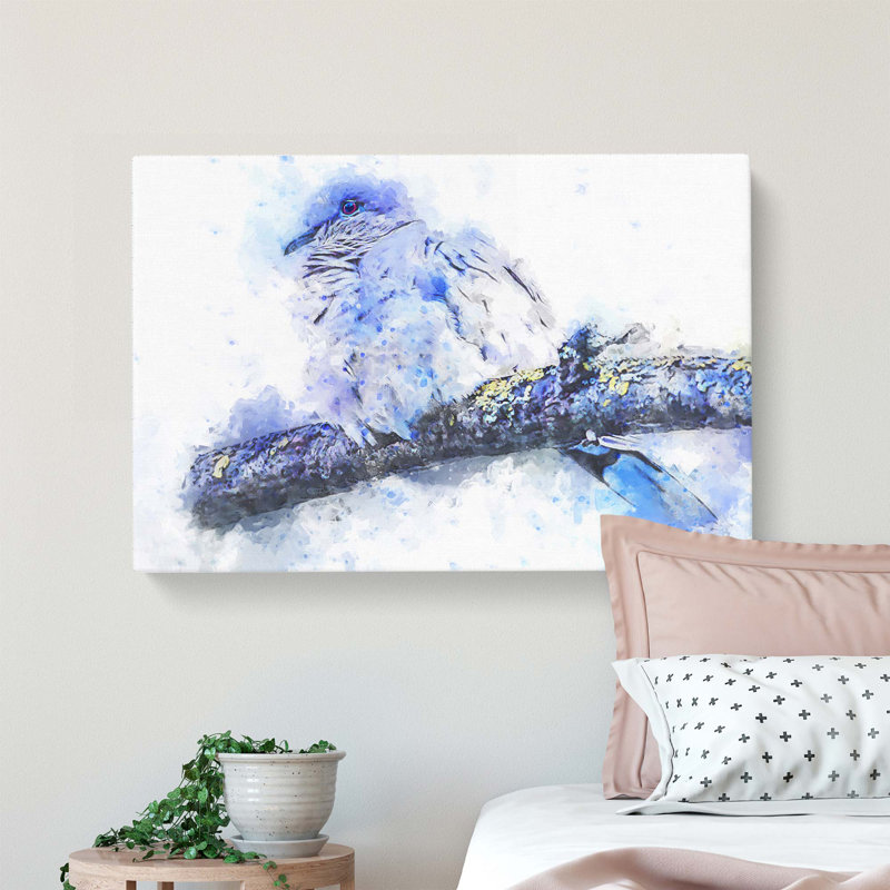 Turtledove In Abstract - Wrapped Canvas, 60cm H x 91cm W x 3cm D