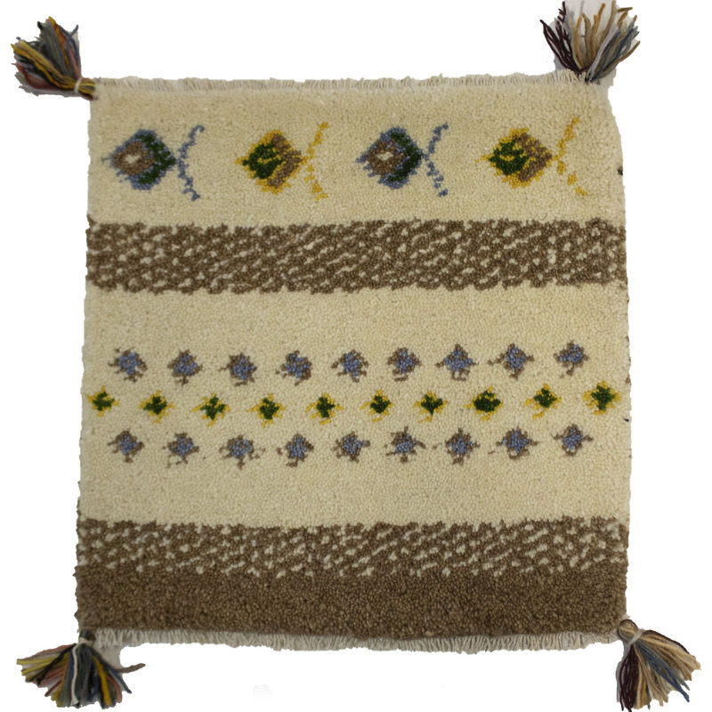 Tapis oriental crème crème 1 x 1 Indo Gabbeh