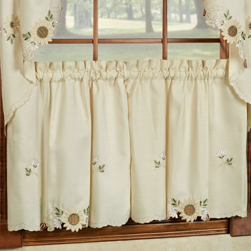 Natumbua Floral Tailored Cafe Curtain, 36" L x 54" W