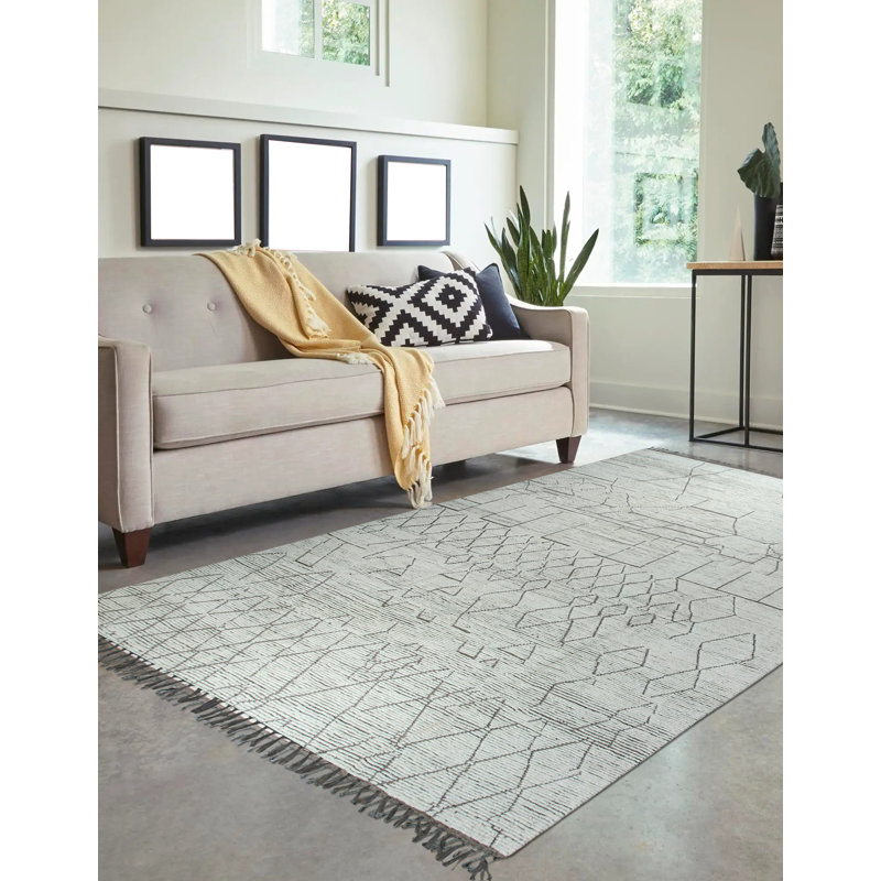 Vintage Marrakech Beige Hand-Knotted Wool Contemporary Transitional 9' x 12' Area Rug