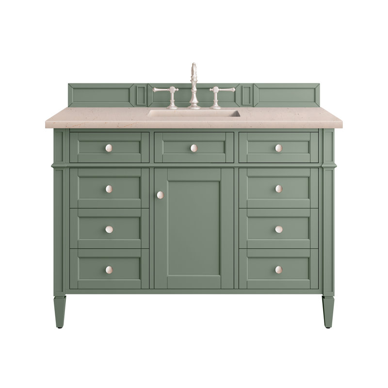 Brittany 48'' W Single Vanity, White Zeus, Smokey Celadon, 8" Widespread