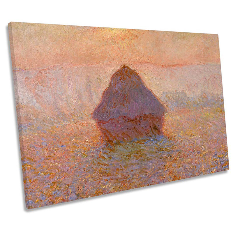 Claude Monet Grainstack In The Morning - Wrapped Canvas Print, 91.4cm H x 137.2cm W x 4cm D