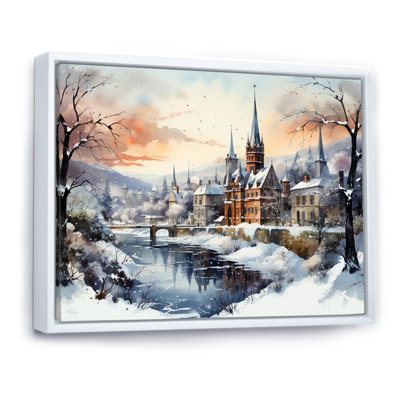 «Wonderful Castle Winter At Christmas - Winter Landscape», art mural