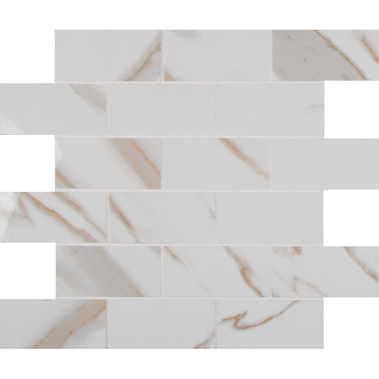 Pietra Calcatta 2" X 4" Porcelain Mosaic Tile