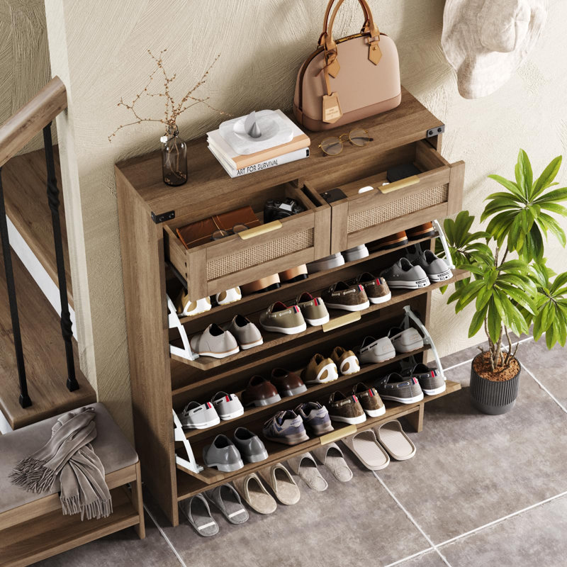 16 Pair Flip Down Shoe Storage