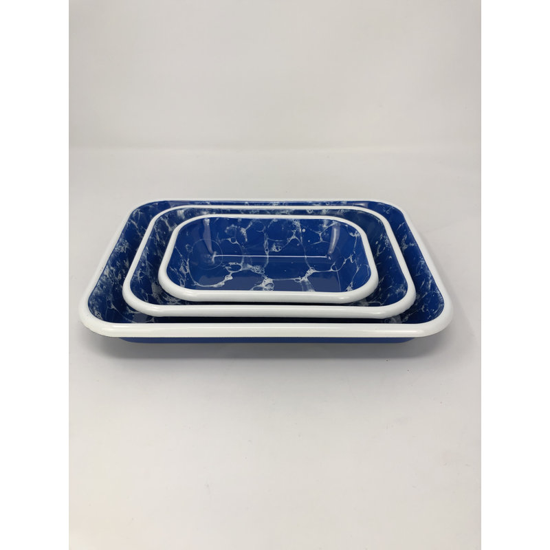 Ivy Bronx Brogel Platter, 4cm H x 16cm W x 11cm D, Blue/White