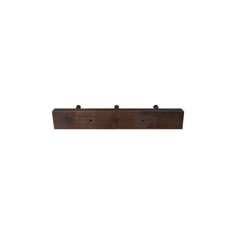 Wall Mounted Coat Rack, 2" H x 15.75 " W x 0.75" D, Dark Walnut
