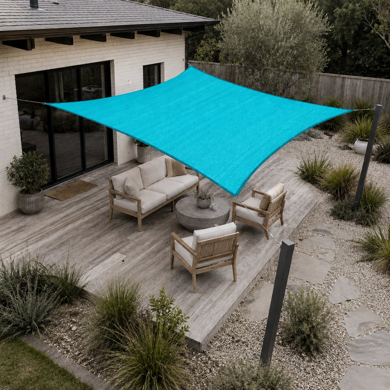 Toile d'ombrage rectangulaire en toile Colourtree, imperméable et anti-UV UPF50, Turquoise, 10 pi x 20 pi