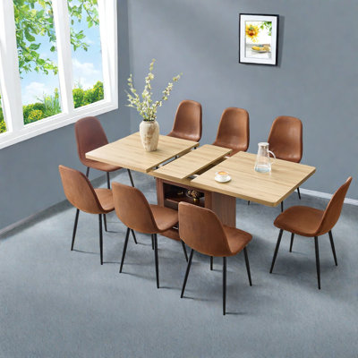 Ensembles de table de salle à manger extensible (doit inclure à la fois la table et la chaise) avec rangement, cuisine moderne en bois aggloméré