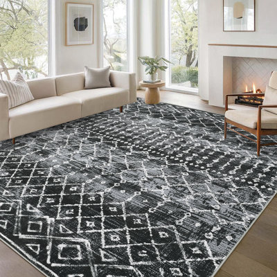 Tapis géométriques lavables pour le salon, la chambre à coucher et la salle à manger