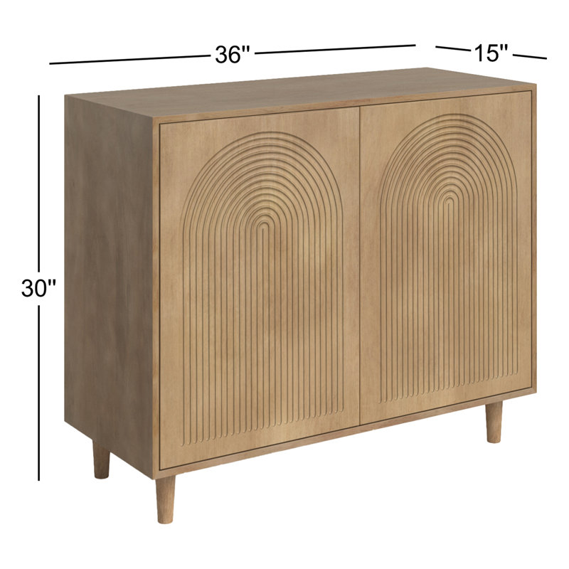 Solid Wood Accent Cabinet, Light Brown