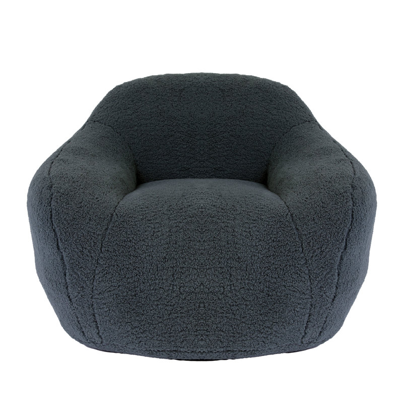 Giant Bean Bag Chair With Memory Foam For Lounge, Dark Gray Fabric