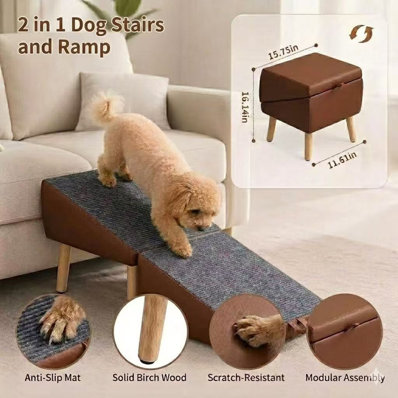 Rampe pliable pour chien, Brun