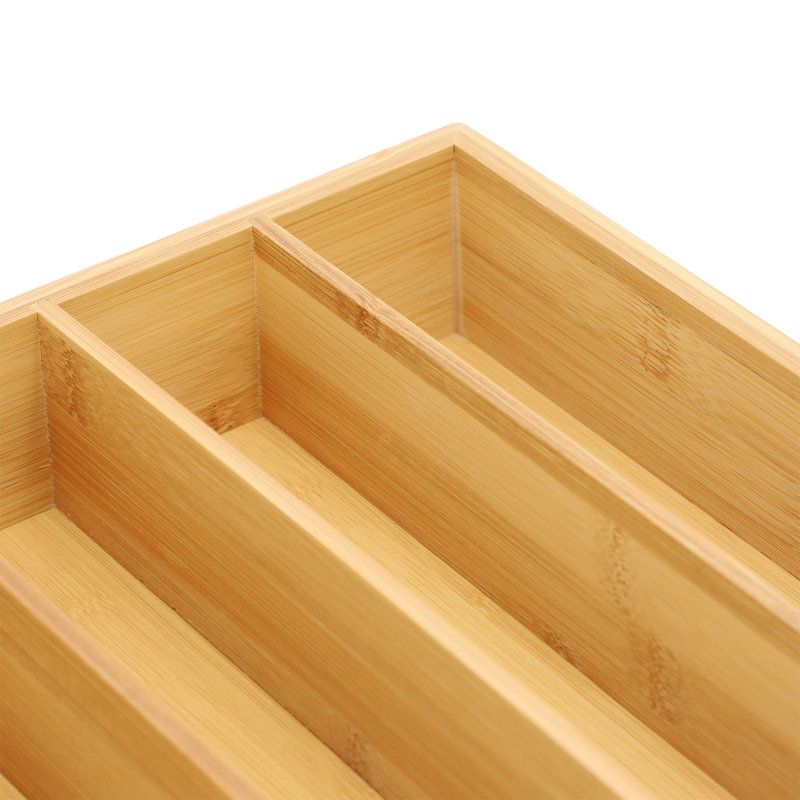 Ensemble de plateaux de rangement en bambou 5 pièces