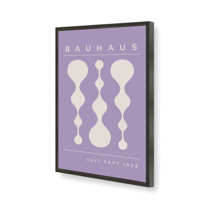Affiche mauve rétro Bauhaus II, H 37 po x l 25 po x P 1,25 po, Reproduction encadrée sans passe-partout