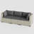 3 Pieces Design- Rattan Patio Sofa With Cushions-1930083505