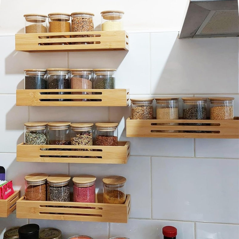 Wood Wall Organizer with Wall Baskets