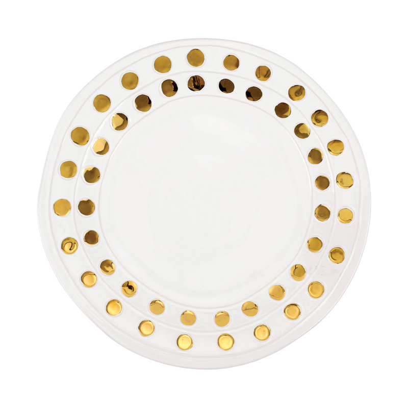 VIETRI Medici Terra Bianca Platter, 1.5" H x 15" W x 15" L
