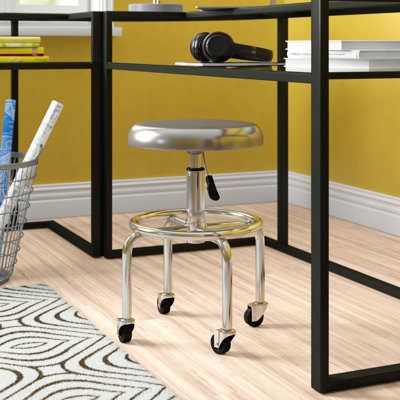 Guisasola Adjustable Height Ergonomic Lab Stool with Footring Wheels