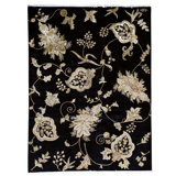 Hand-Knotted High-Quality Black Area Rug