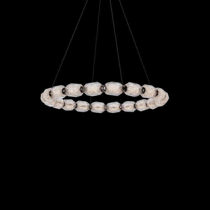 Seduction 20 Light Crystal LED Pendant, Polished Nickel