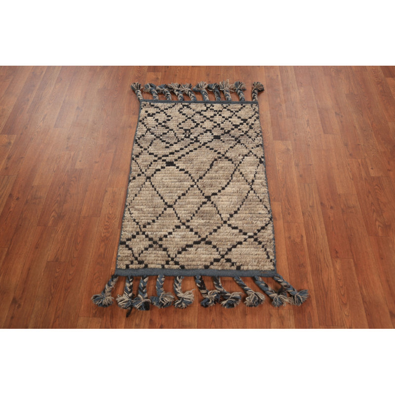 Tapis décoratif oriental fait à la main en laine marocain 2 x 3