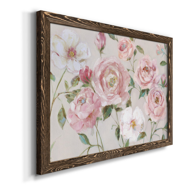 " Cottage Sweet Garden " Painting Print, Walnut Framed Canvas, 27.5" H x 37.5" W x 1" D