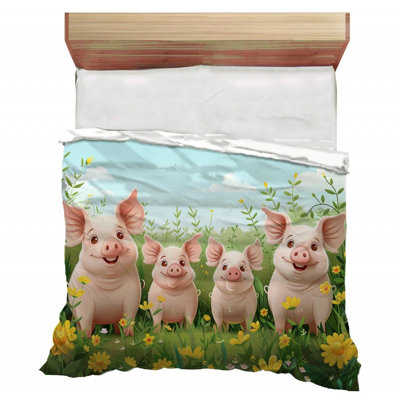 Smiling Pigs Animal Comforter