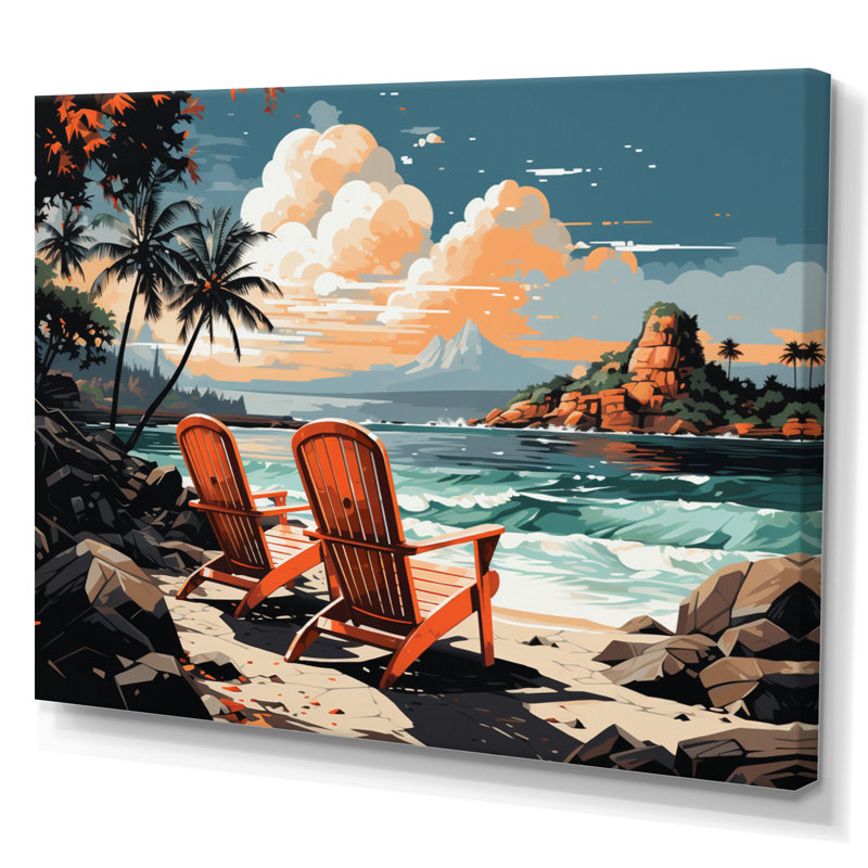 Ambriah Beach Tropical Vibes VI sur toile, 12" H x 20" W, Toile tendue