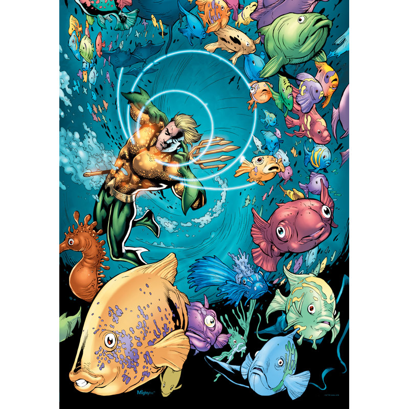 Aquaman Telepathy and Fish Comic Art MightyPrint Wall Decor
