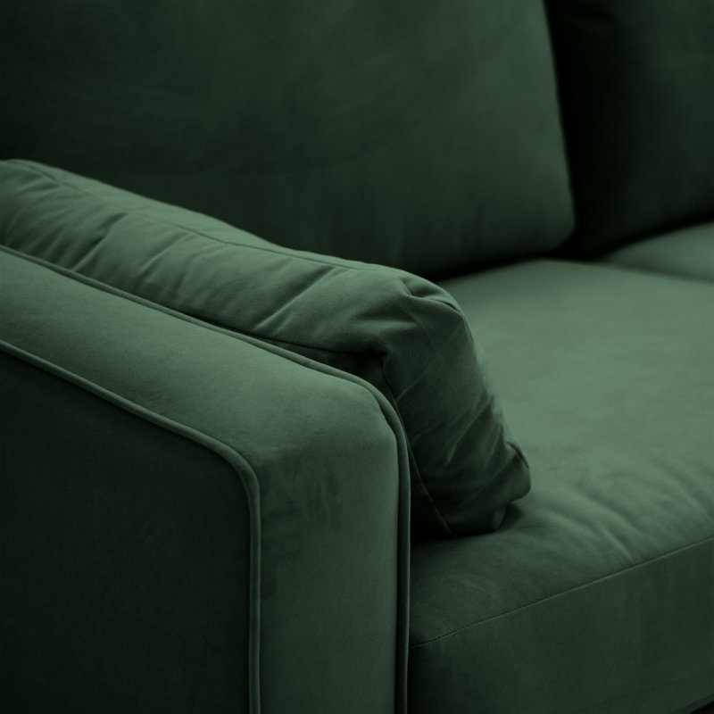 Millerville Velvet Sofa, Dark Green, 93"H x 140"W x 93"D