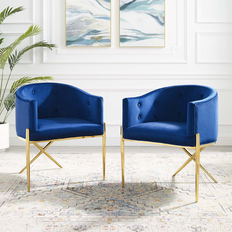 Fauteuil de salle à manger Modway, Bleu marine, 2