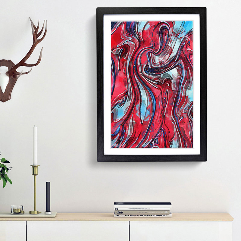 Sweetest Dreams in Abstract - Framed Print, 87cm H x 62cm W x 2cm D, Black Framed