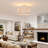 Boho Wood Bead Flush Mount Ceiling Light, 13" Diameter, white, 3-light E26-34697721