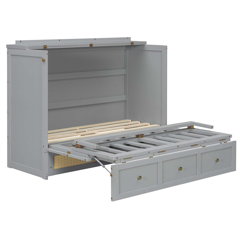 Lit escamotable avec grands tiroirs Murphy, Gray