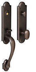 Boulder Handleset with Single Cylinder Deadbolt and Door Knob and Rosette