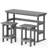 Davonia 3-Piece HDPE Plastic Outdoor Plastic Outdoor Patio Rectangle Bar Height Bistro Dining Set in Gray
