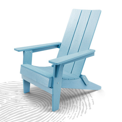 Chaise Adirondack surdimensionnée et pliante, chaises de patio en plastique texturé à haut dossier avec capacité de poids de 400 lb, résistantes aux intempéries et à la décoloration pour la pelouse, le jardin, la terrasse ou le camping, bleu