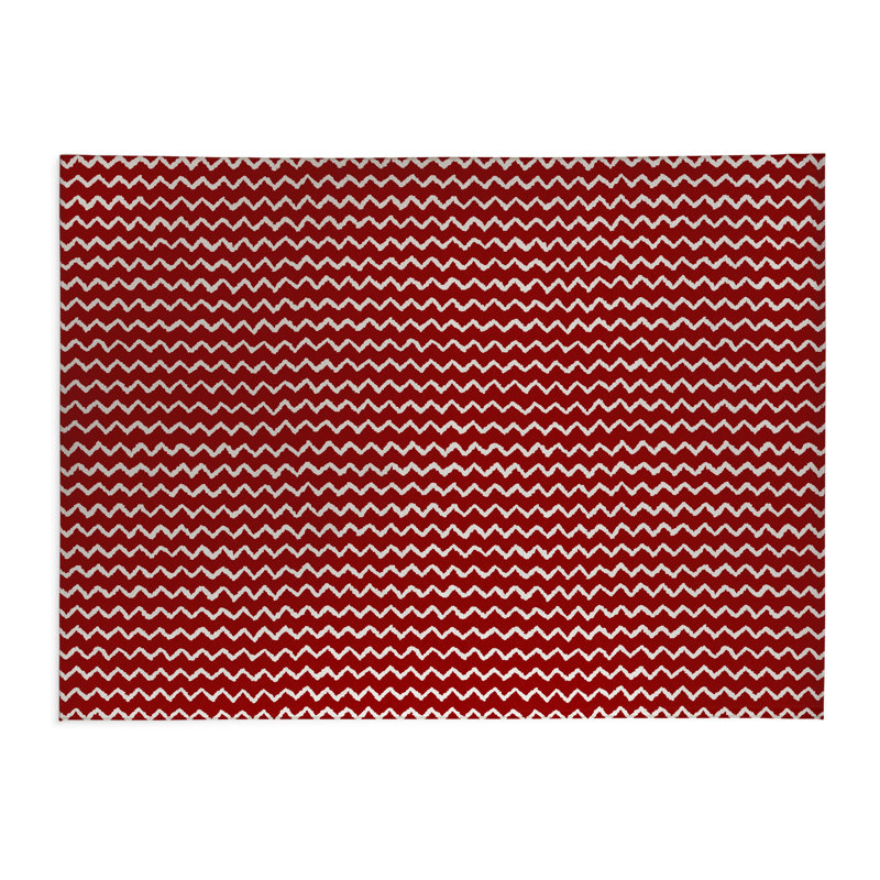 Tapis de cuisine Byrdhill, Rectangle 5 pi x 7 pi, Rouge canneberge