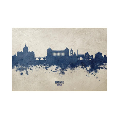 Rome Italy Skyline Concrete by Michael Tompsett - Wrapped Canvas Gallery-Wrapped Canvas Giclée