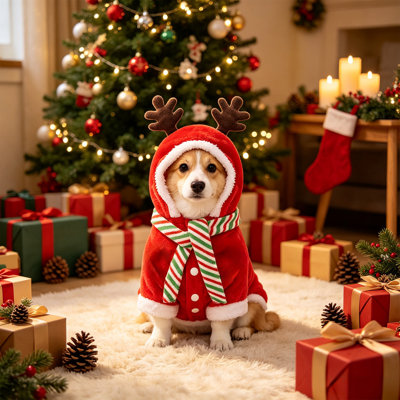 Christmas Decor Christmas Pet Clothing For Small Medium Dogs Cats Xmas Transformation Suit Soft Comfortable Holiday Clothing Party Photo Shooting