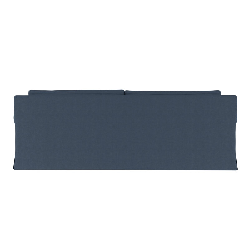 Ludlow Rolled-Arm Skirted Daybed, Weathered, Distressed Leather Graphite