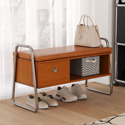 Banc rembourré brun