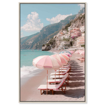 «Bright Pastel Coast», impression sur toile encadrée par Art Remedy, cadre argenté, 16 x 24