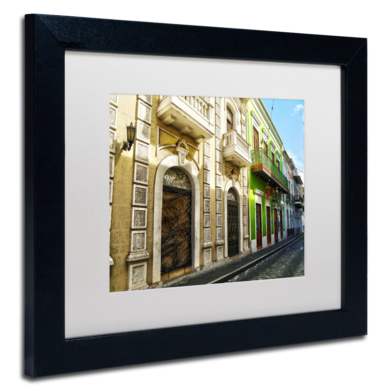 « old san juan 8 », reproduction de photo encadrée, H 11 po x l 14 po x P 0,5 po, Blanc
