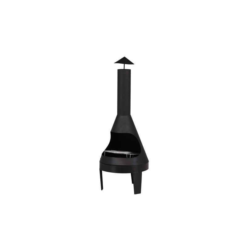 Azgan Round Steel Wood Burning Smokeless Chimnea