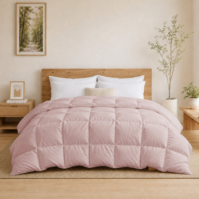 All-Season Duvet – Plush Goose Down & Breathable Comfort, Grayish Pink, King