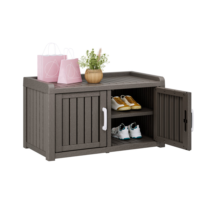 Shoe Storage Cabinet For Entryway With Adjustable Shelf, Gray