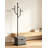 Coat Rack with Storage Box 8 Hooks Marble Base Black-268950677