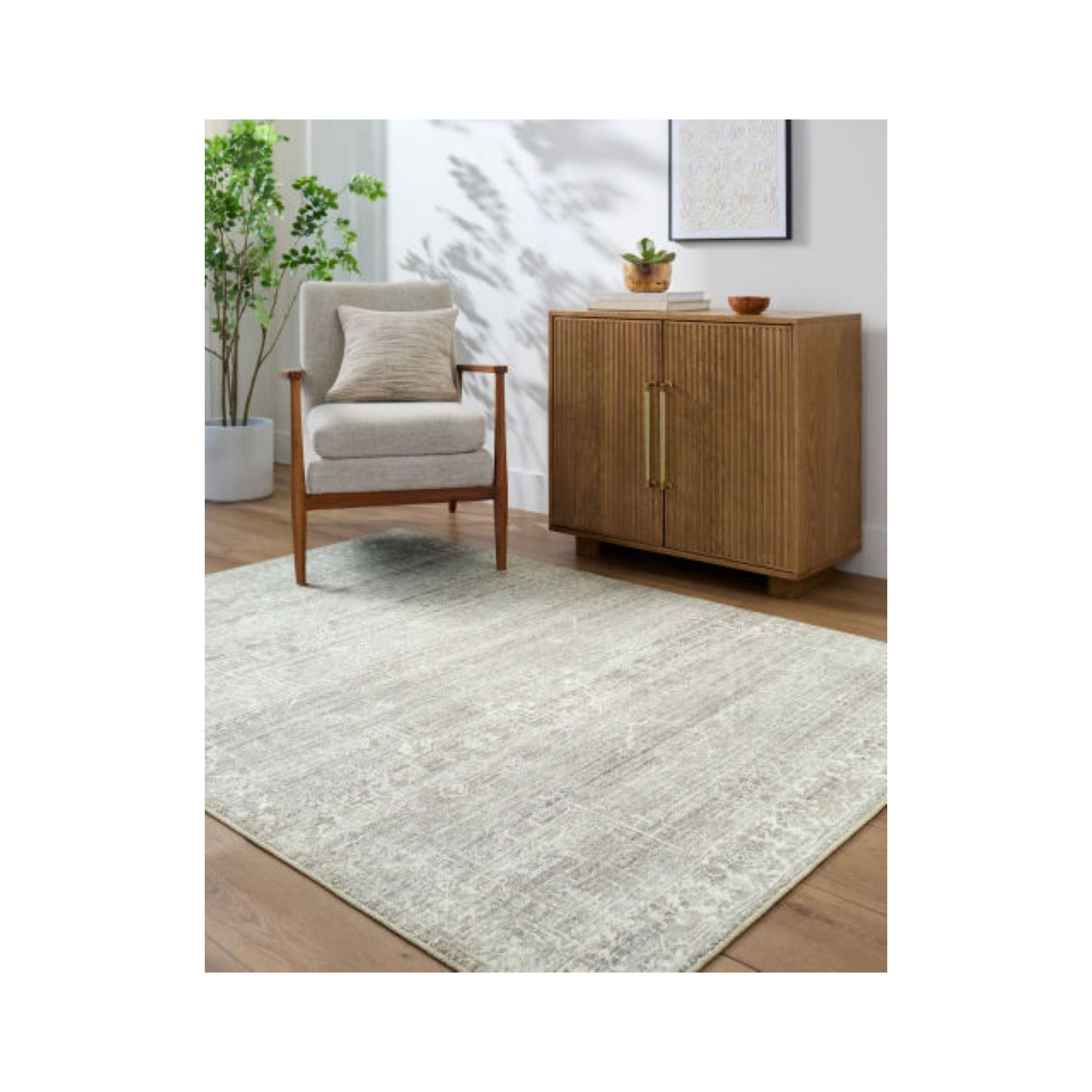 Galey Alix x Livabliss Collins Avenue VI Indoor Machine Woven Area Rug, Rectangle 5'2" x 7', Gray